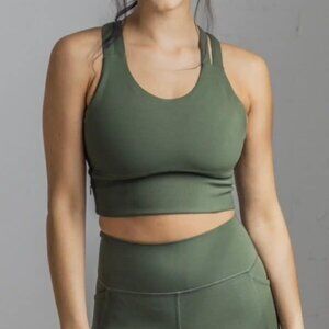 Ribbed Sierra Sports Bra - Evergreen | Senita Athletics | Large